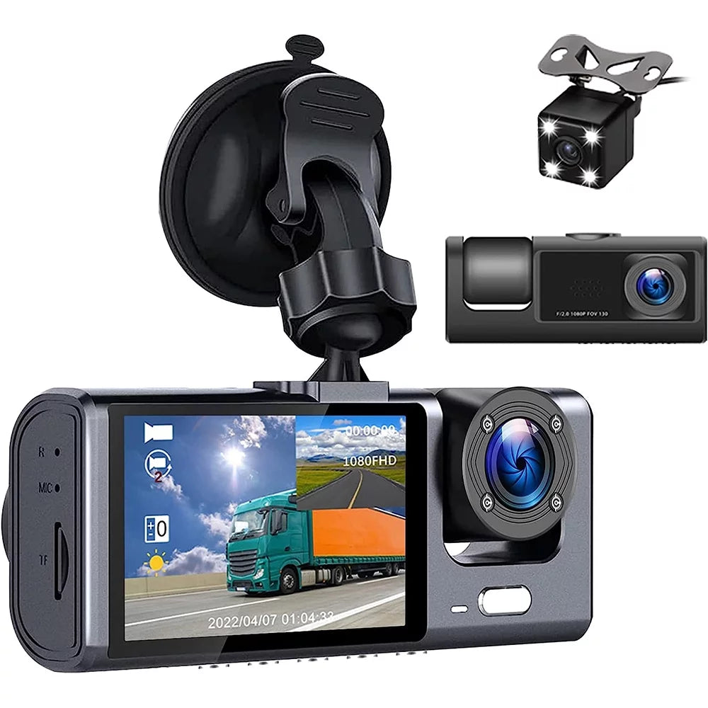 2" Car Dual Camera Dash Cam Front and Backup