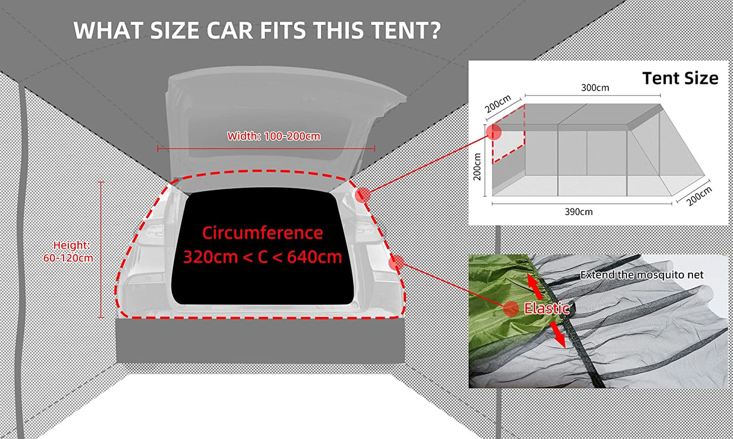 Universal Tailgate Canopy with Mosquito Net