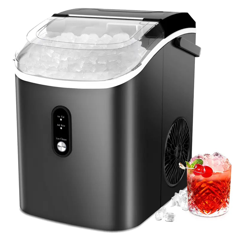 Self Cleaning COWSAR Nugget Ice Maker Countertop Chewable Pebble Ice 34Lbs per Day