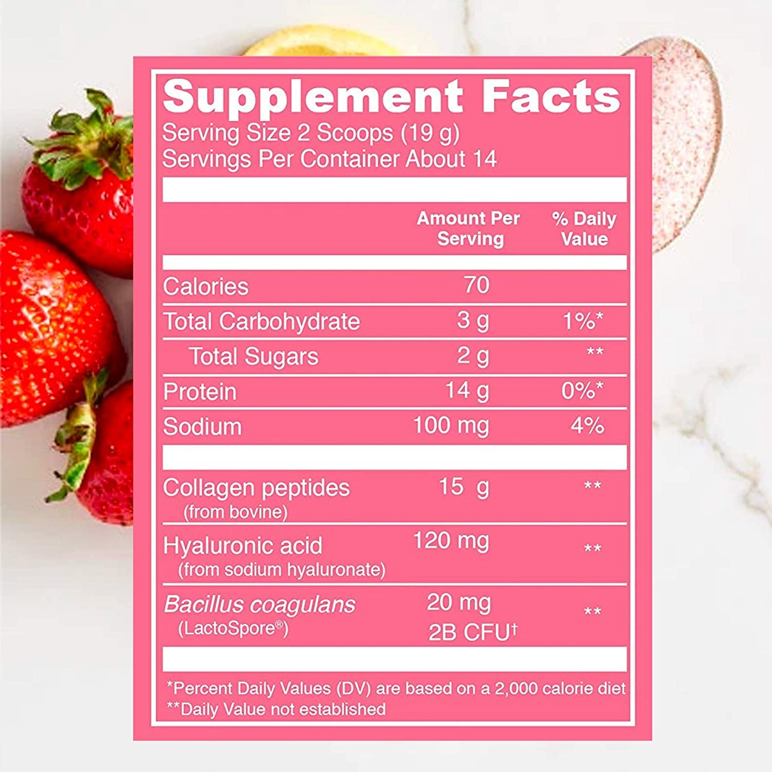 120mg Hyaluronic Acid Beauty Collagen (Strawberry Lemon)