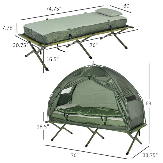 1 Person Tent W/Air Mattress Sleeping Bag