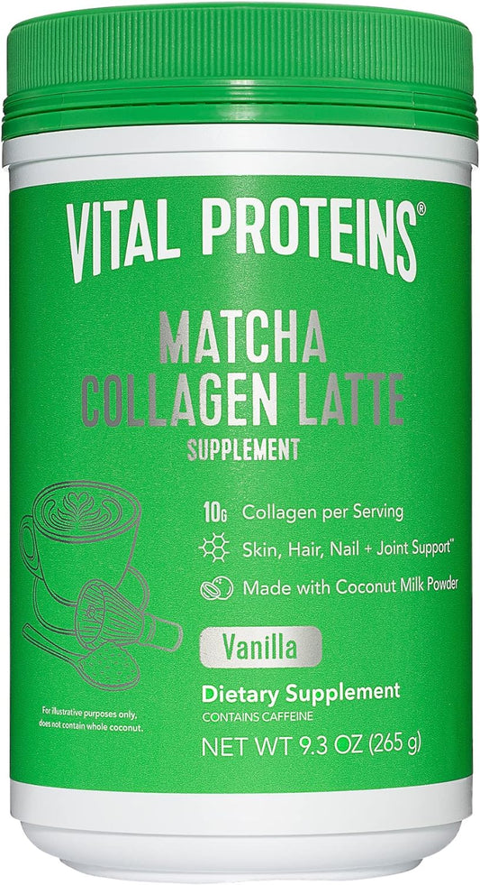 9.3oz Collagen Latte Powder (Vanilla Matcha)