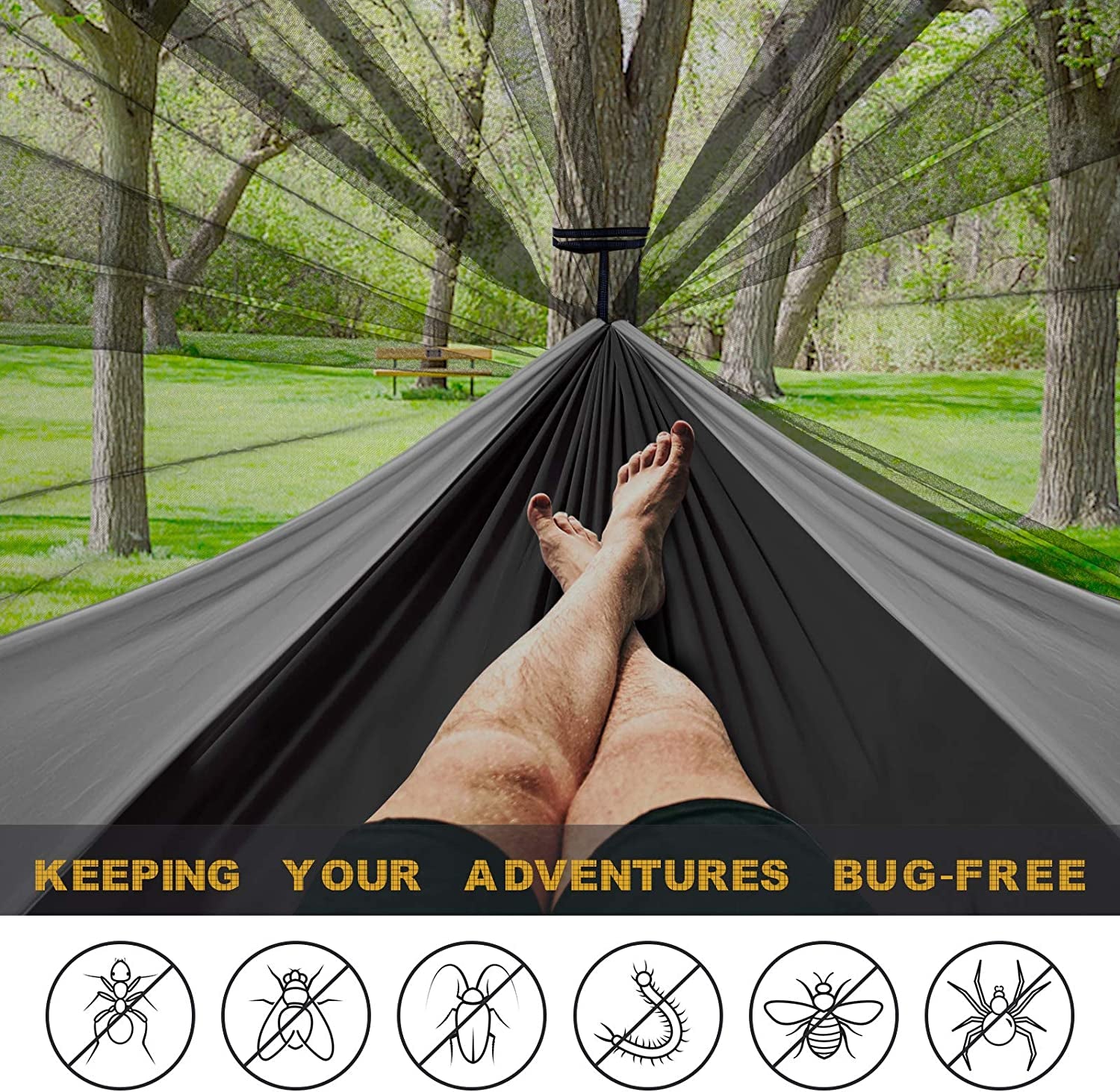 Parachute Nylon Hammock with Net