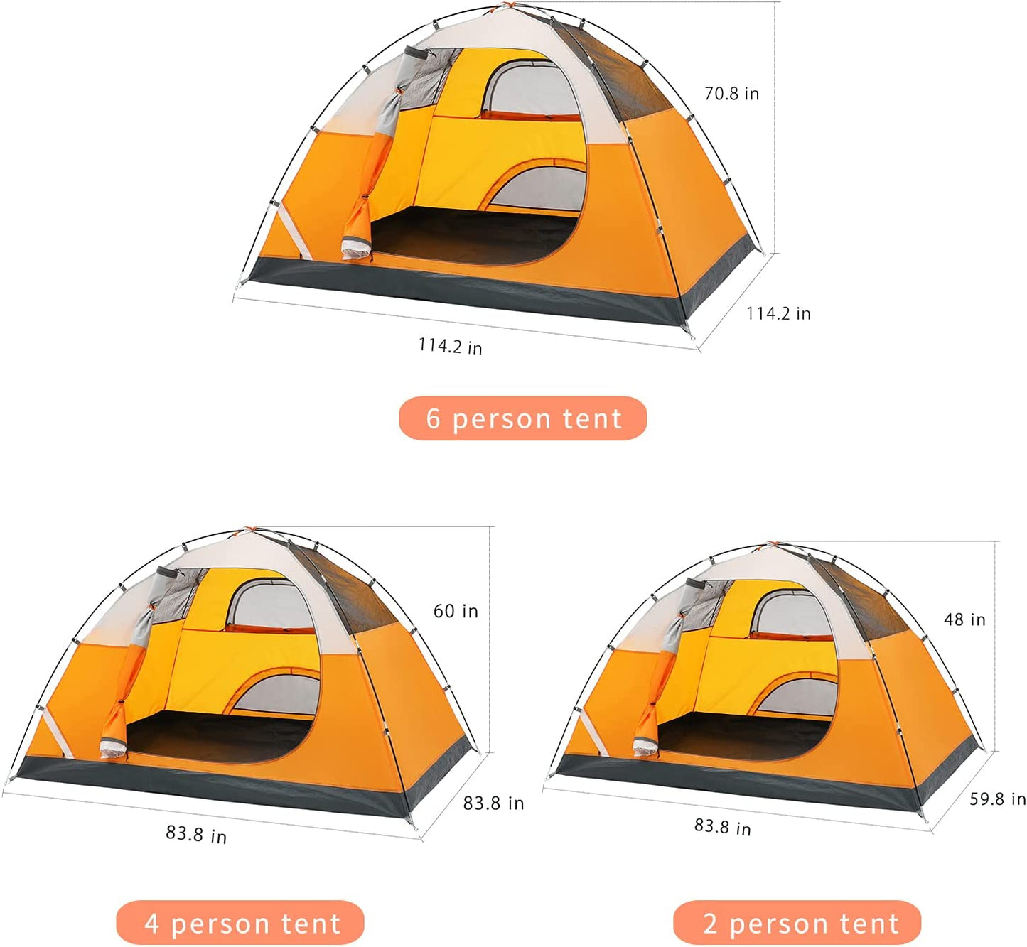 2/4 Person Waterproof  Tent for Camping