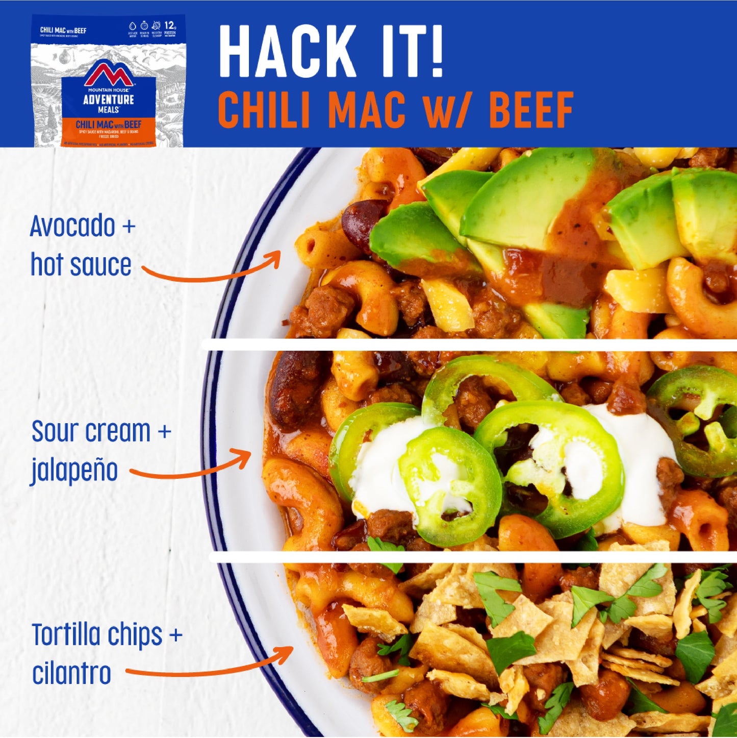 Chili Mac W/Beef, Freeze-Dried Food, 2 Servings