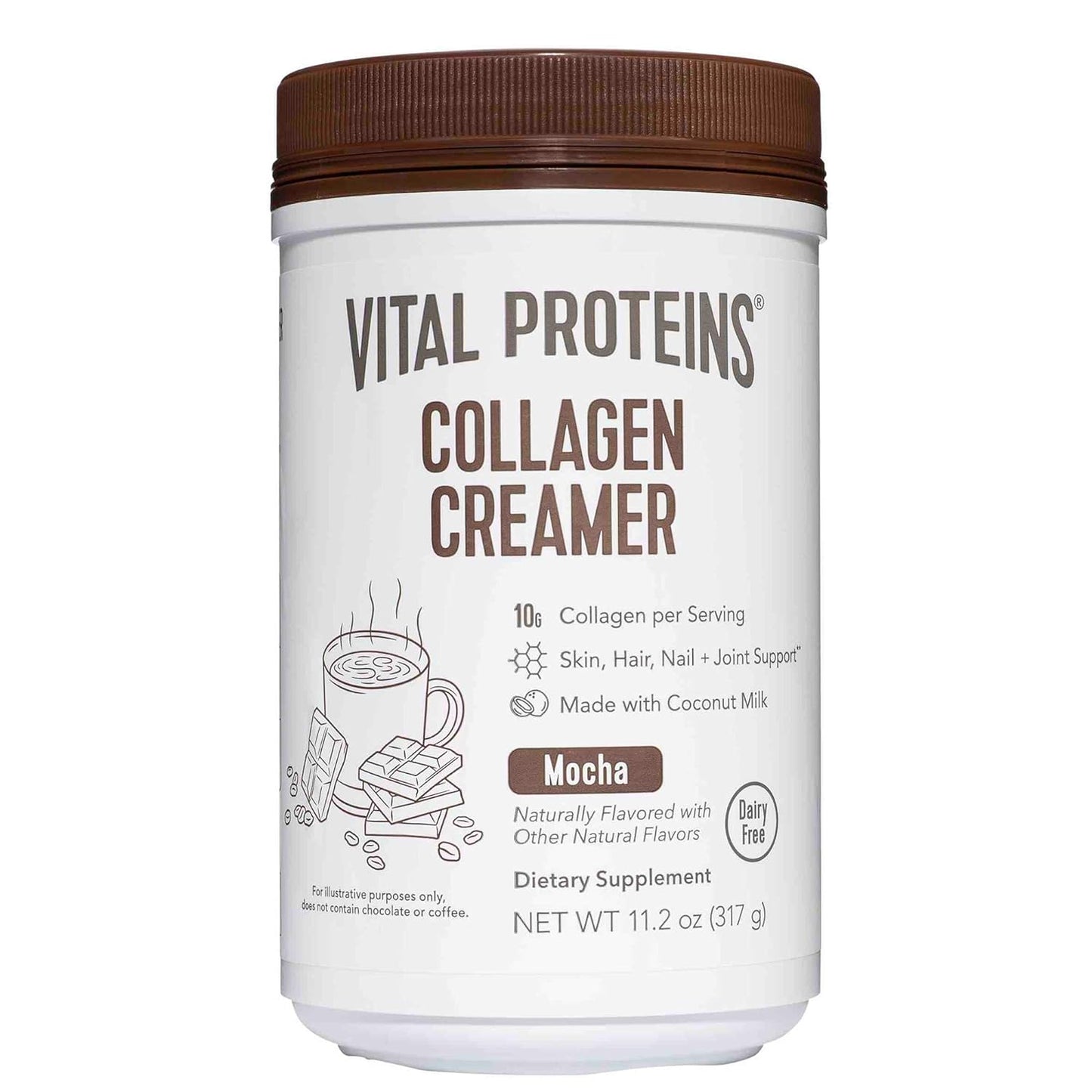 11.2oz Energy Boosting Collagen Coffee Creamer Supporting Healthy Hair, Skin, Nails (Mocha)