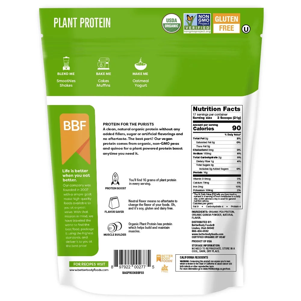 12.7oz Organic Vegan Protein Powder