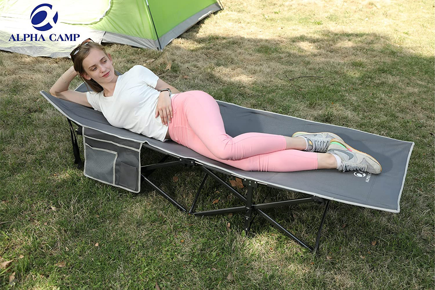 Outdoor Heavy Duty Sleeping Cot with Carry Bag