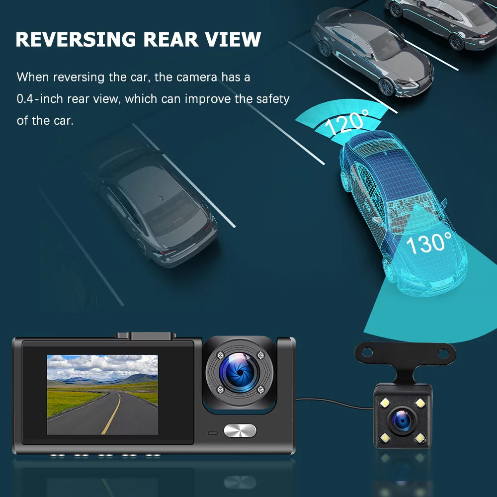 2" Car Dual Camera Dash Cam Front and Backup