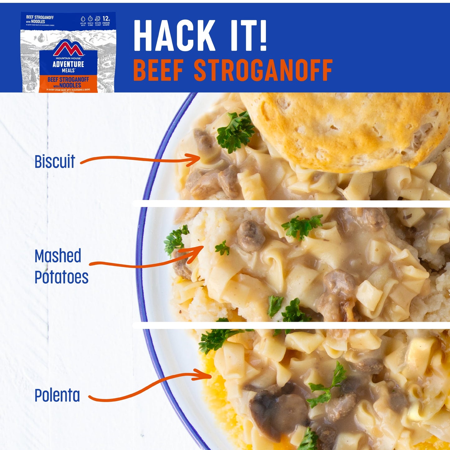 Beef Stroganoff W/Noodles, Freeze-Dried Food, 2 Servings