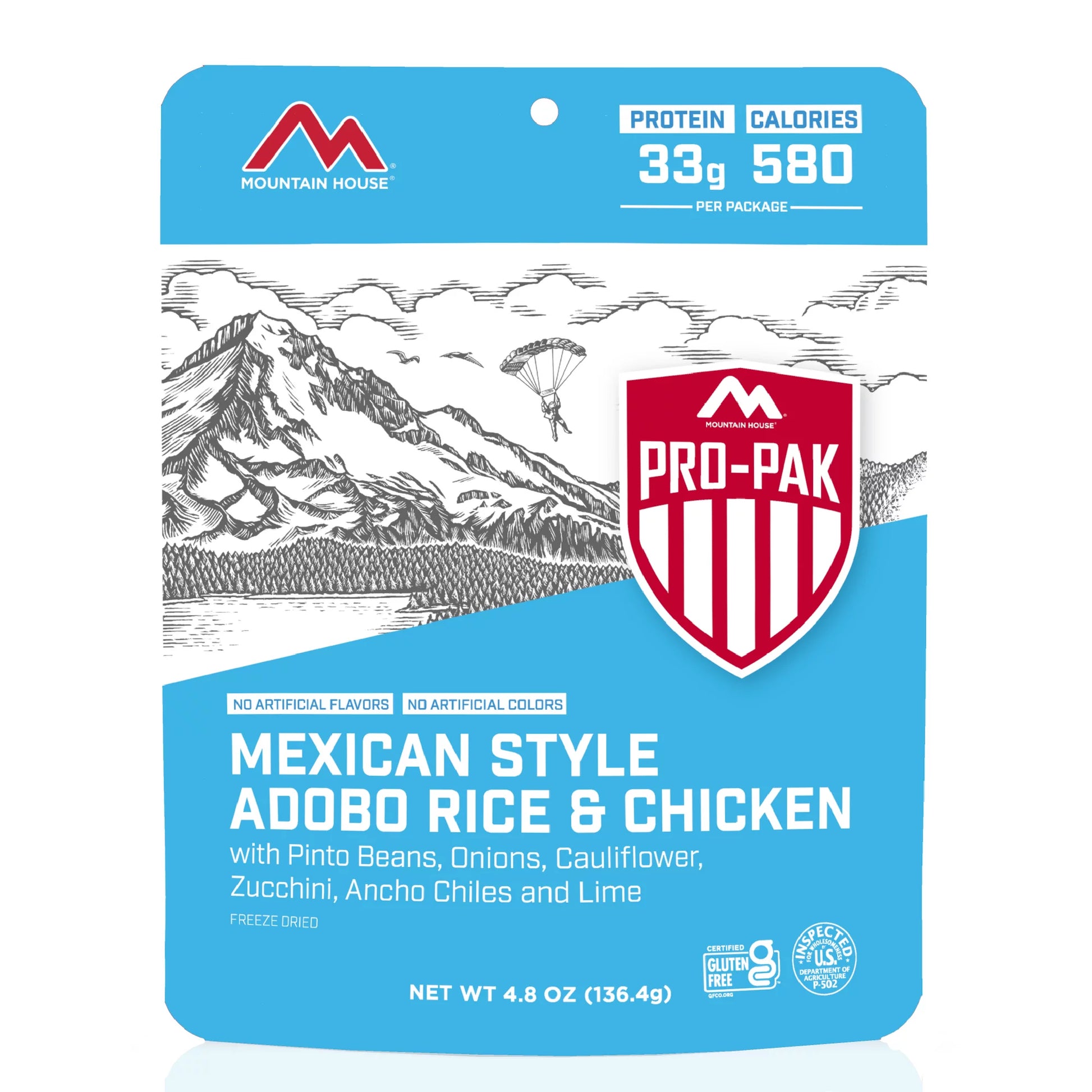 Mexican Style Adobo Rice & Chicken - Pro-Pak® Emergency Survival Food - 6 Pouches