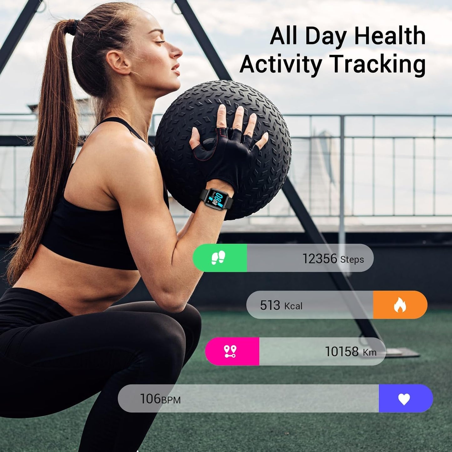 Smart Watch Fitness Tracker with Iphone and Android