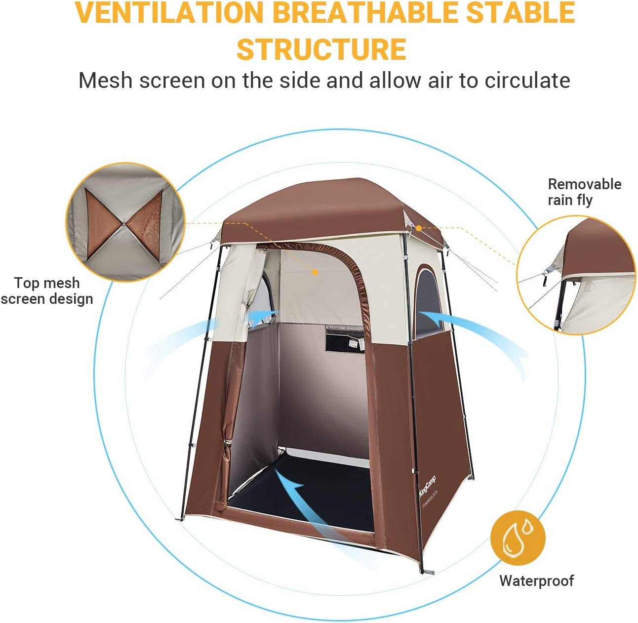 Privacy Camping Shower Tent Oversize Space