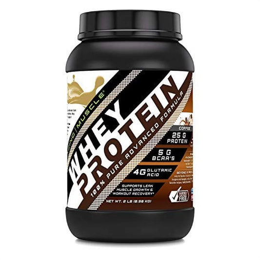 2LB Whey Protein Powder with Whey Protein Isolate and Concentrate (Coffee Flavor)