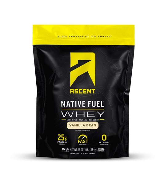 1LB Ascent Native Fuel Whey Protein Powder (Vanilla Bean)