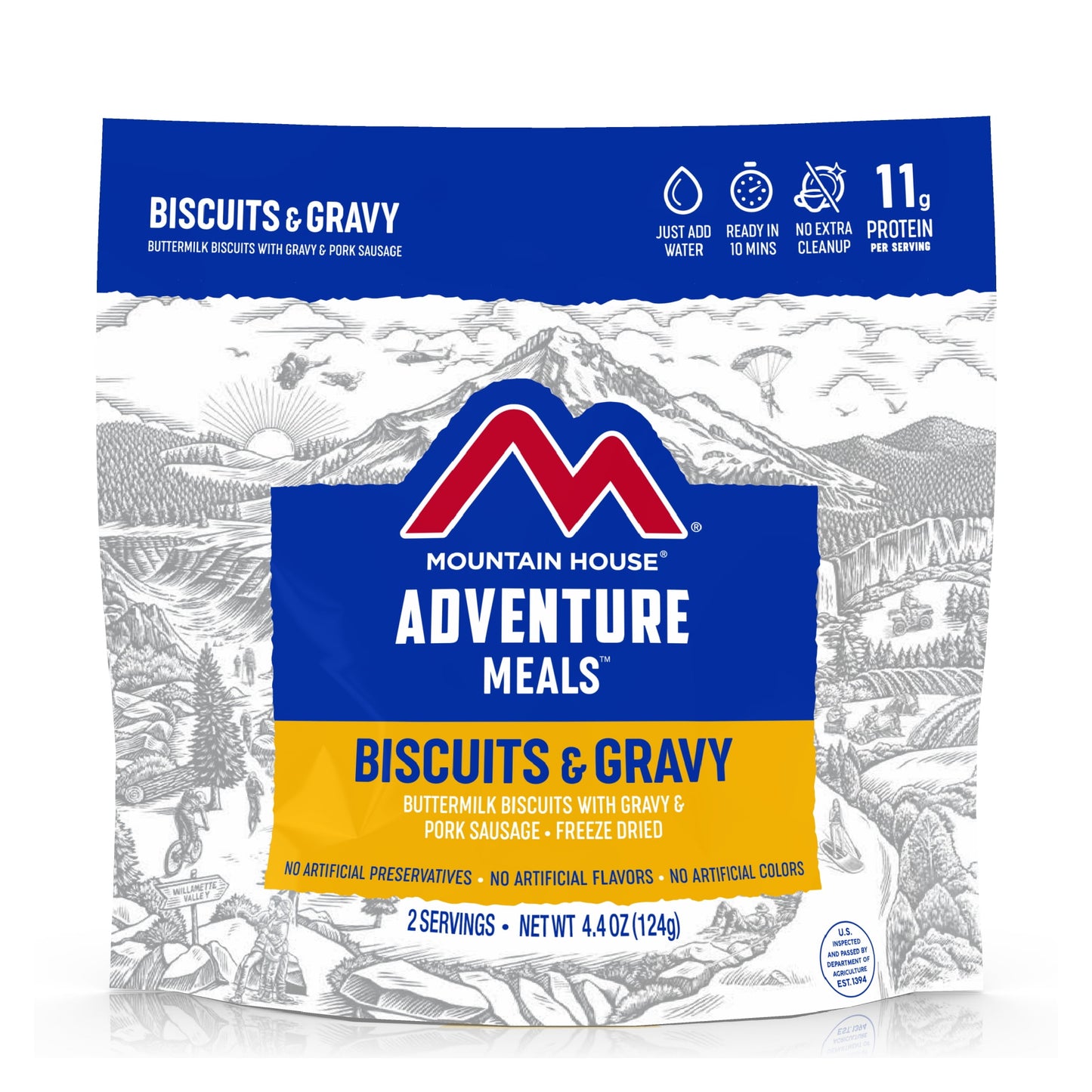 Biscuits & Gravy, Freeze-Dried Camping & Backpacking Food, 2 Servings