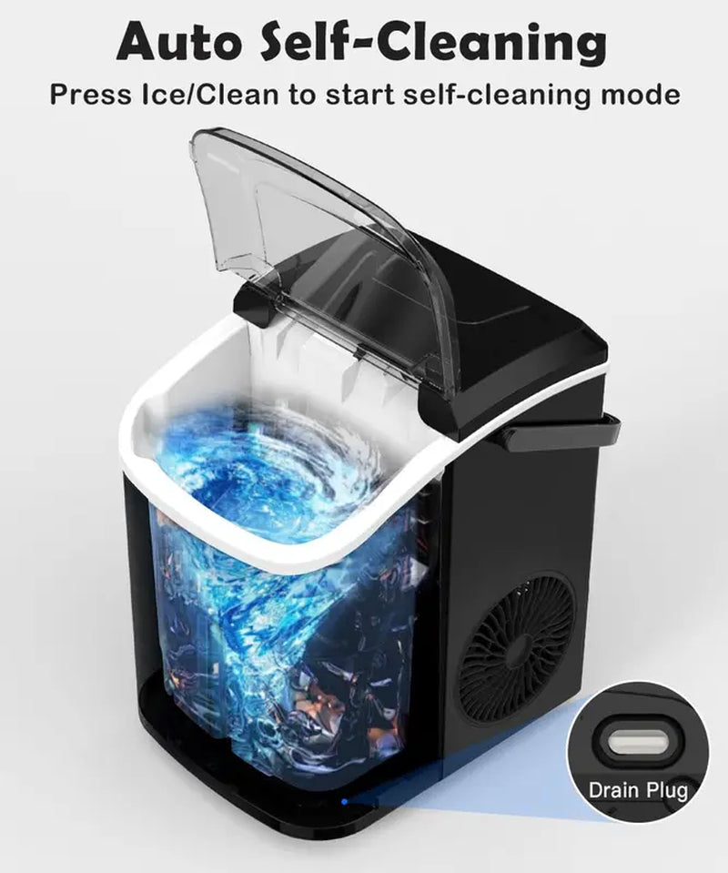 Self Cleaning COWSAR Nugget Ice Maker Countertop Chewable Pebble Ice 34Lbs per Day