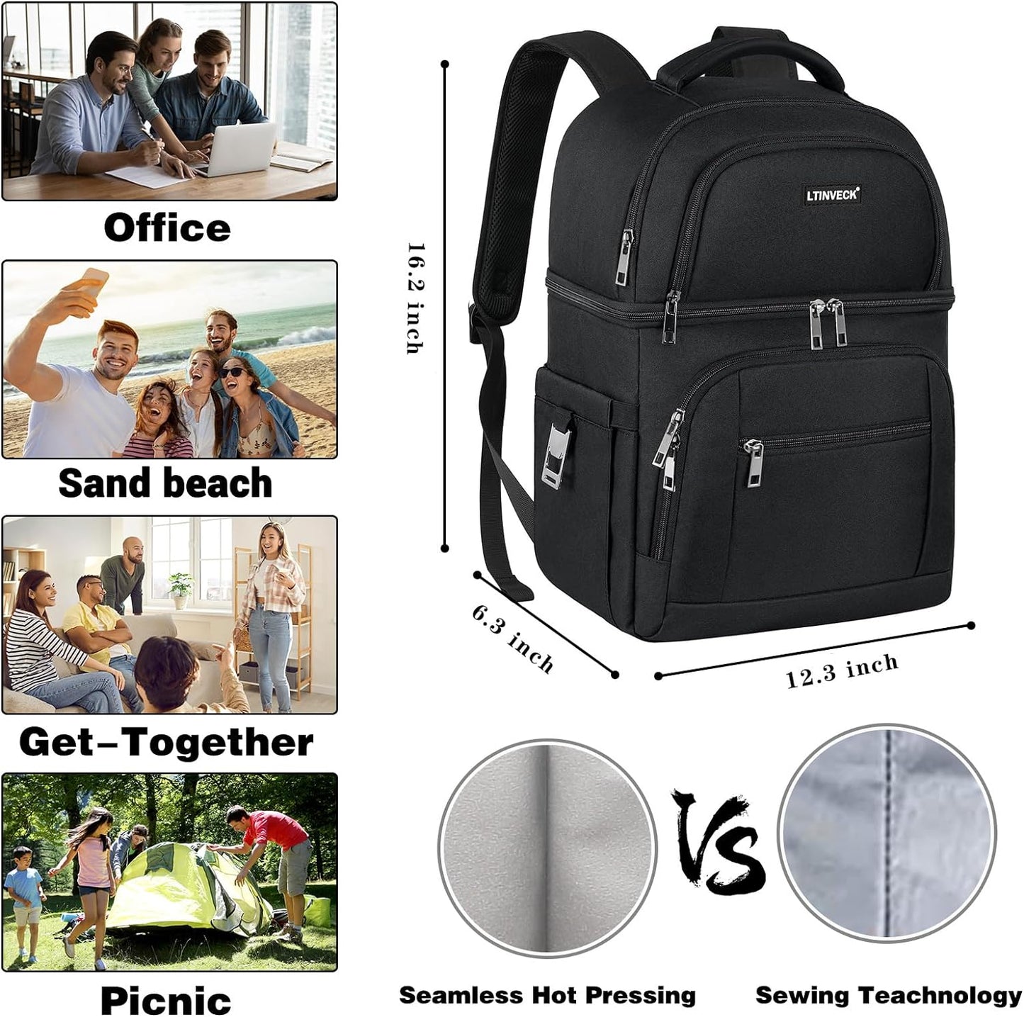 Double Deck Insulated Cooler Backpack