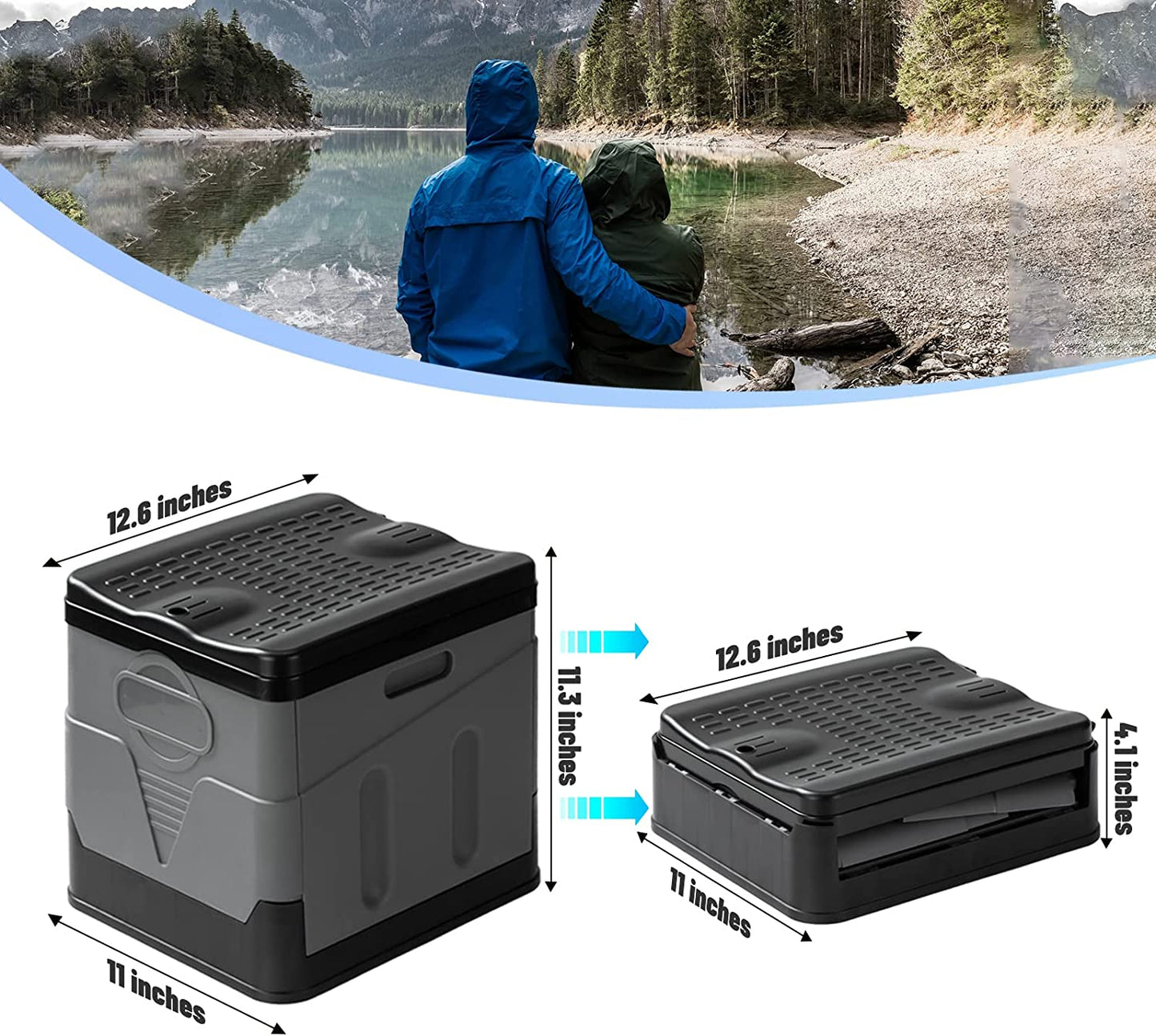 Portable Folding Toilet with 12 Compostable Bags