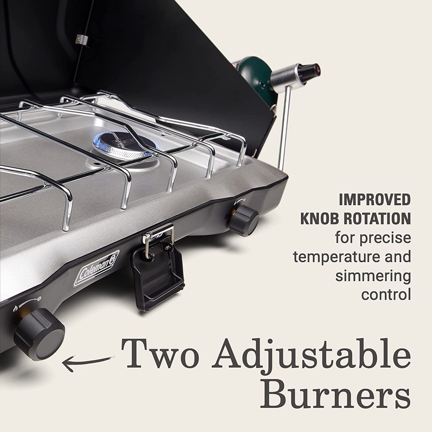 Triton 2-Burner Propane Camping Stove with Adjustable Burners