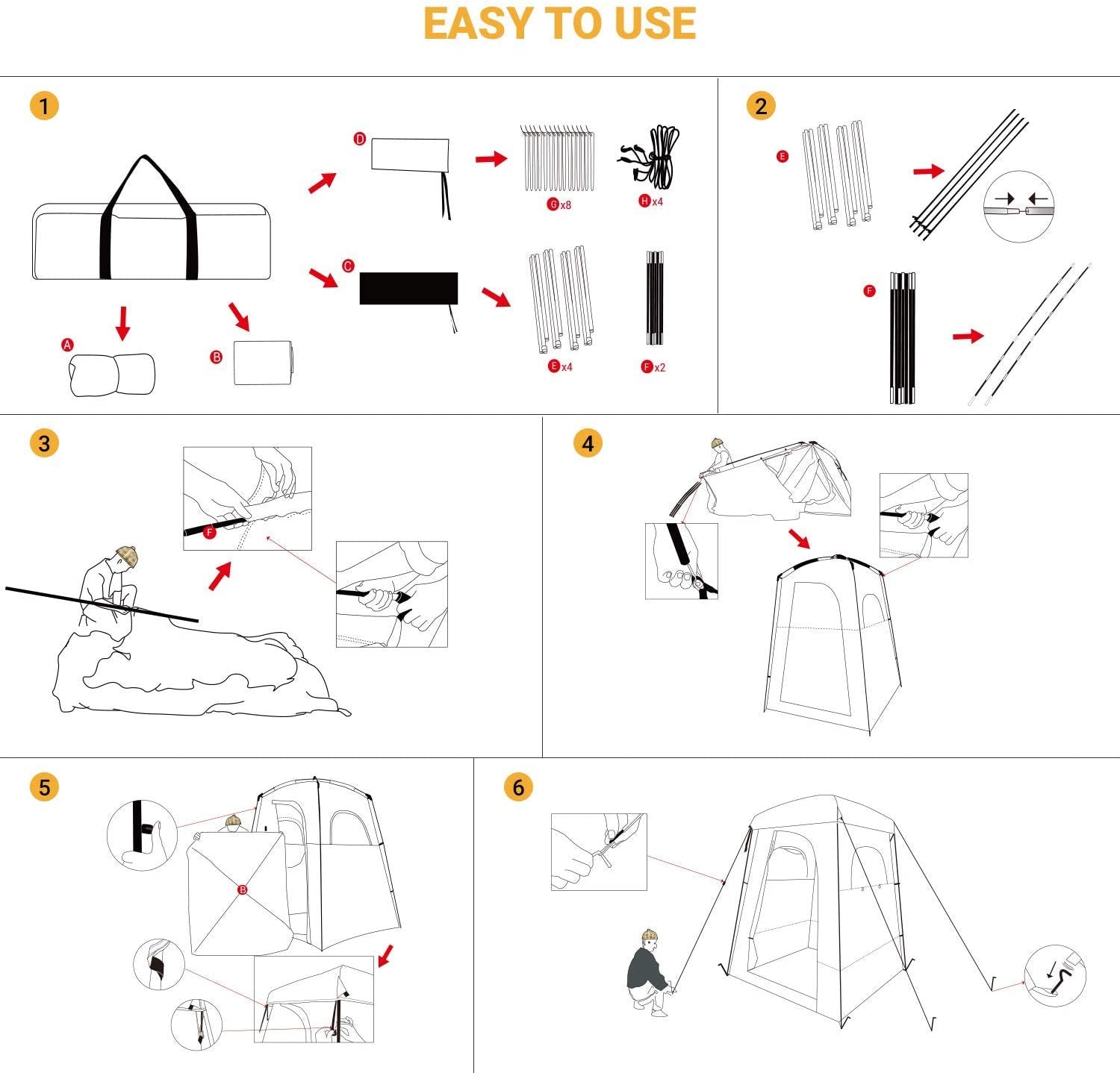 Privacy Camping Shower Tent Oversize Space