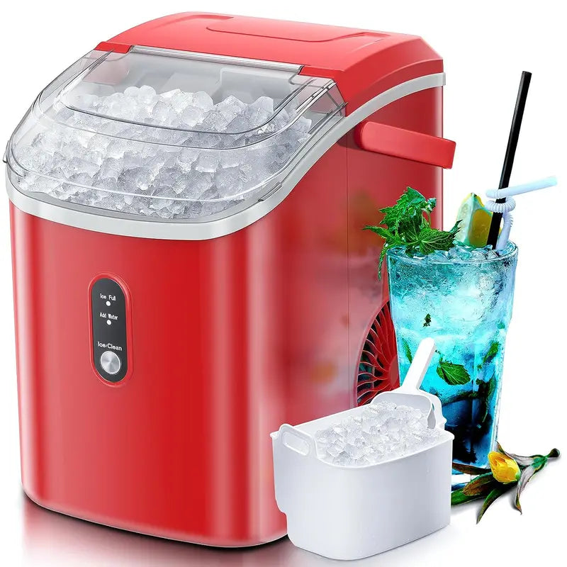 Self Cleaning COWSAR Nugget Ice Maker Countertop Chewable Pebble Ice 34Lbs per Day