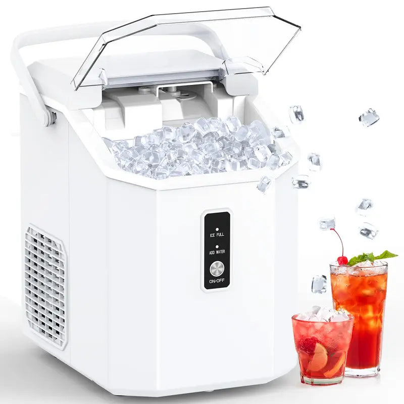 Self Cleaning COWSAR Nugget Ice Maker Countertop Chewable Pebble Ice 34Lbs per Day