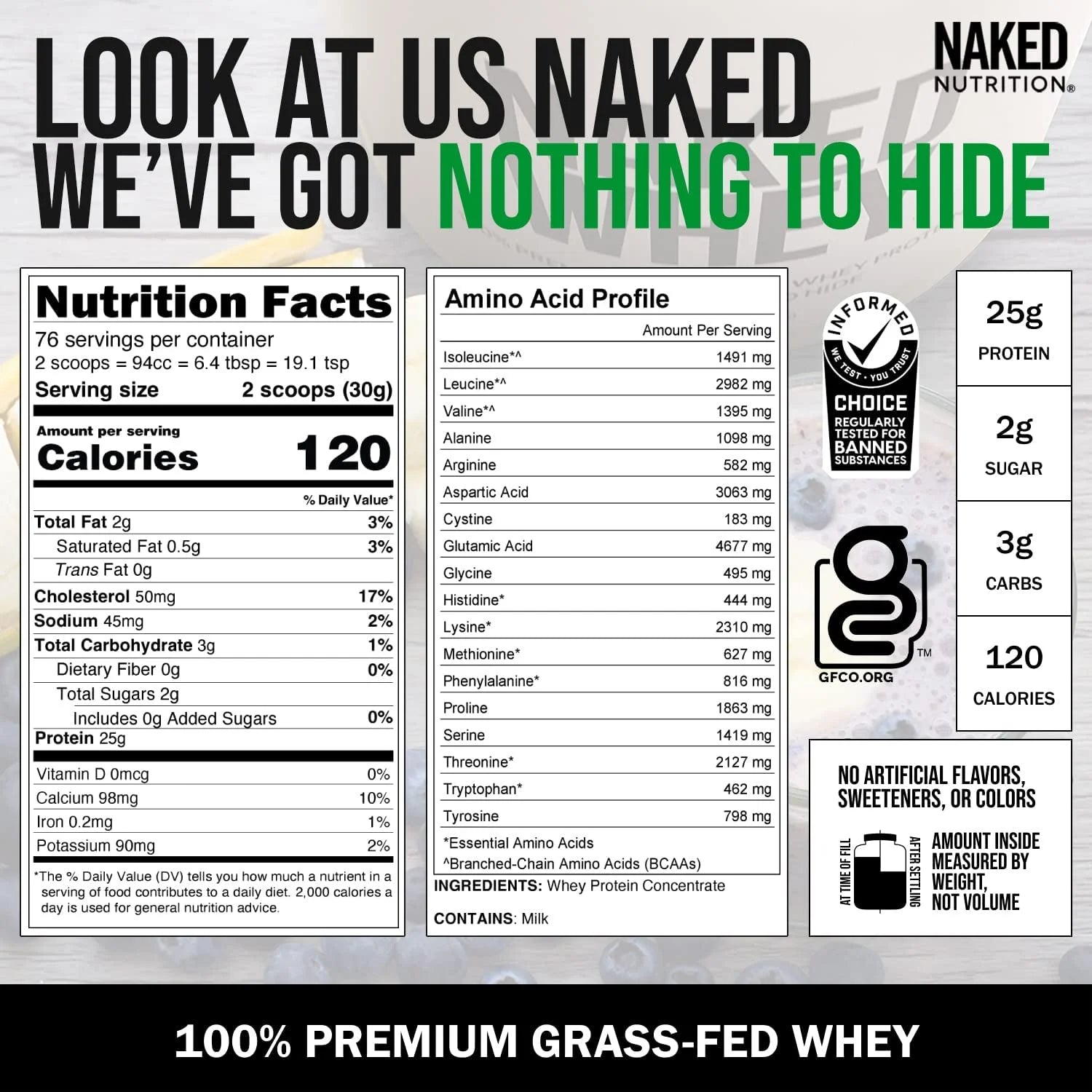 5LB Naked Whey All Natural Unflavored Protein Powder