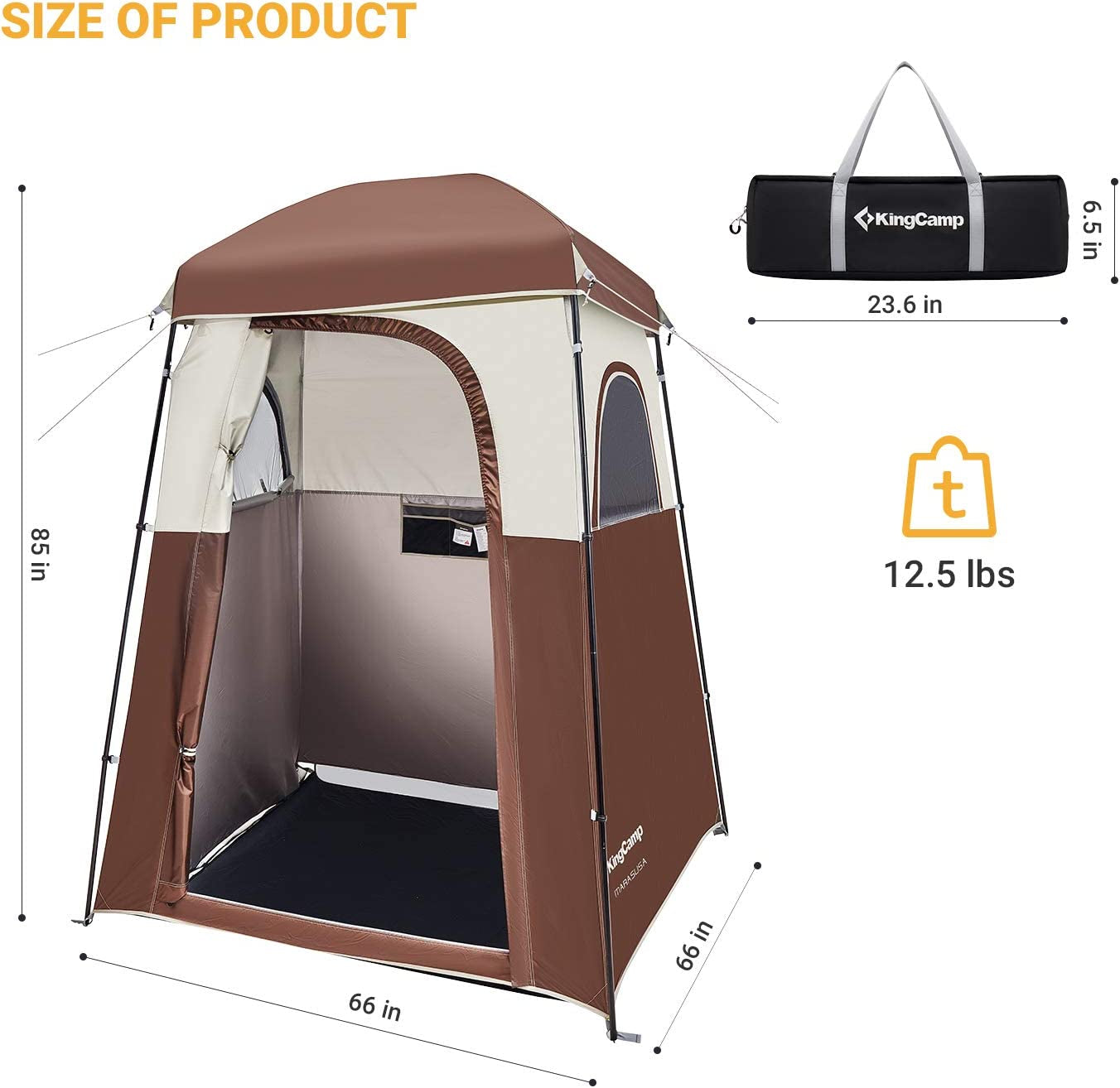 Privacy Camping Shower Tent Oversize Space