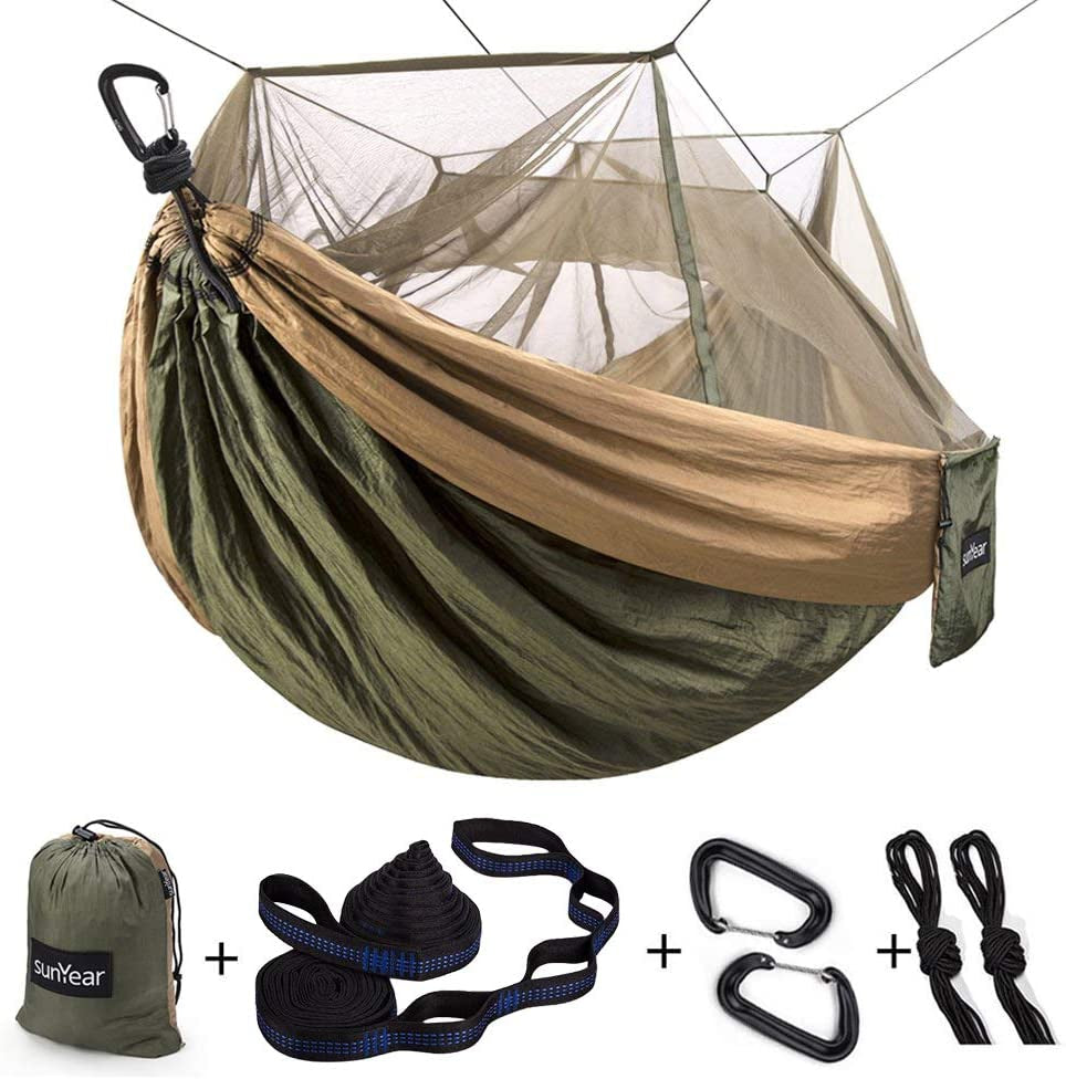 2 Person Hammock with Net and 2 / 10Ft Straps